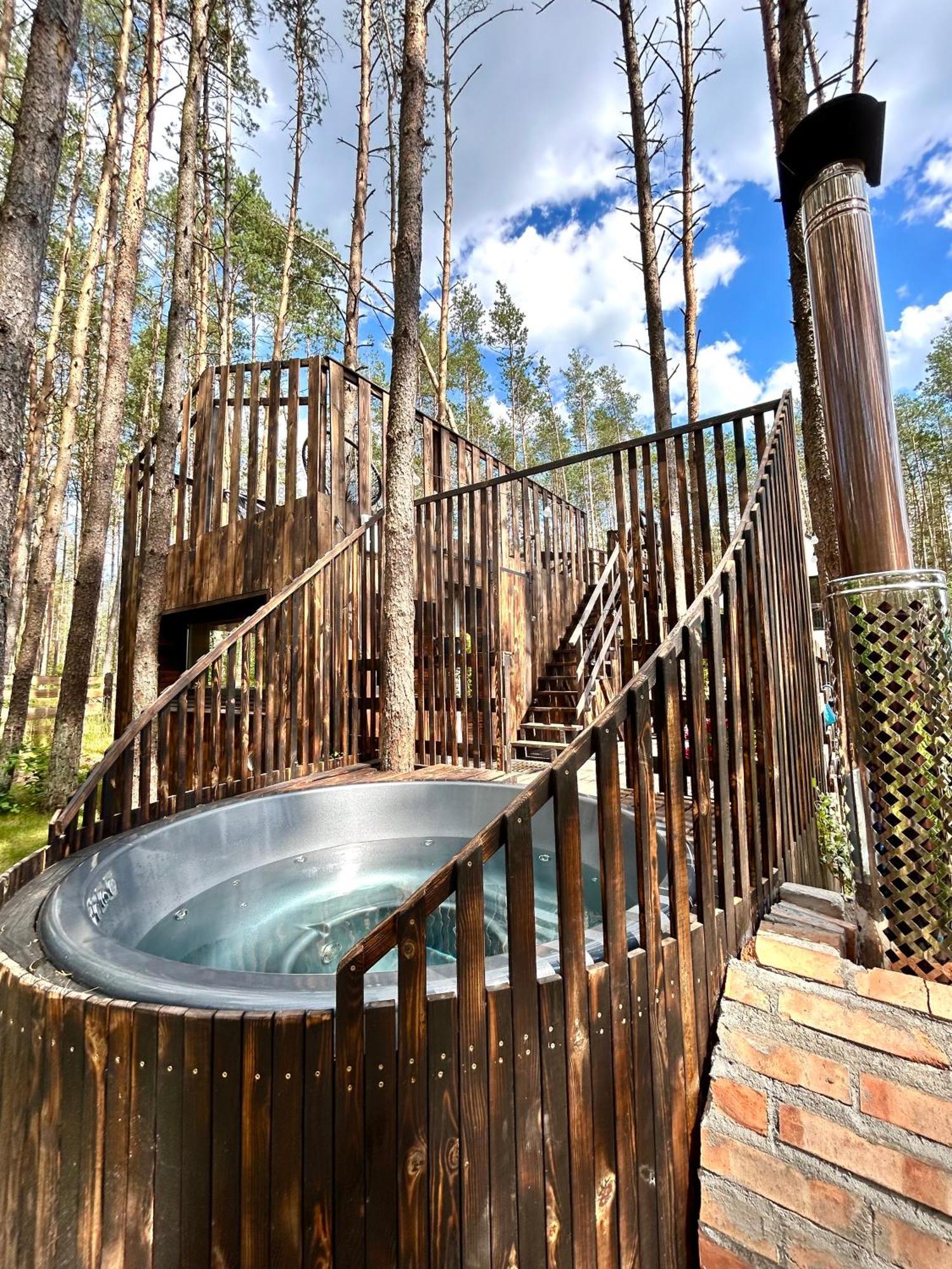 Lesny Domek W Stylu Scandi Z Jacuzzi Nad Jeziorem Kaszuby Grzybowo  Zewnętrze zdjęcie
